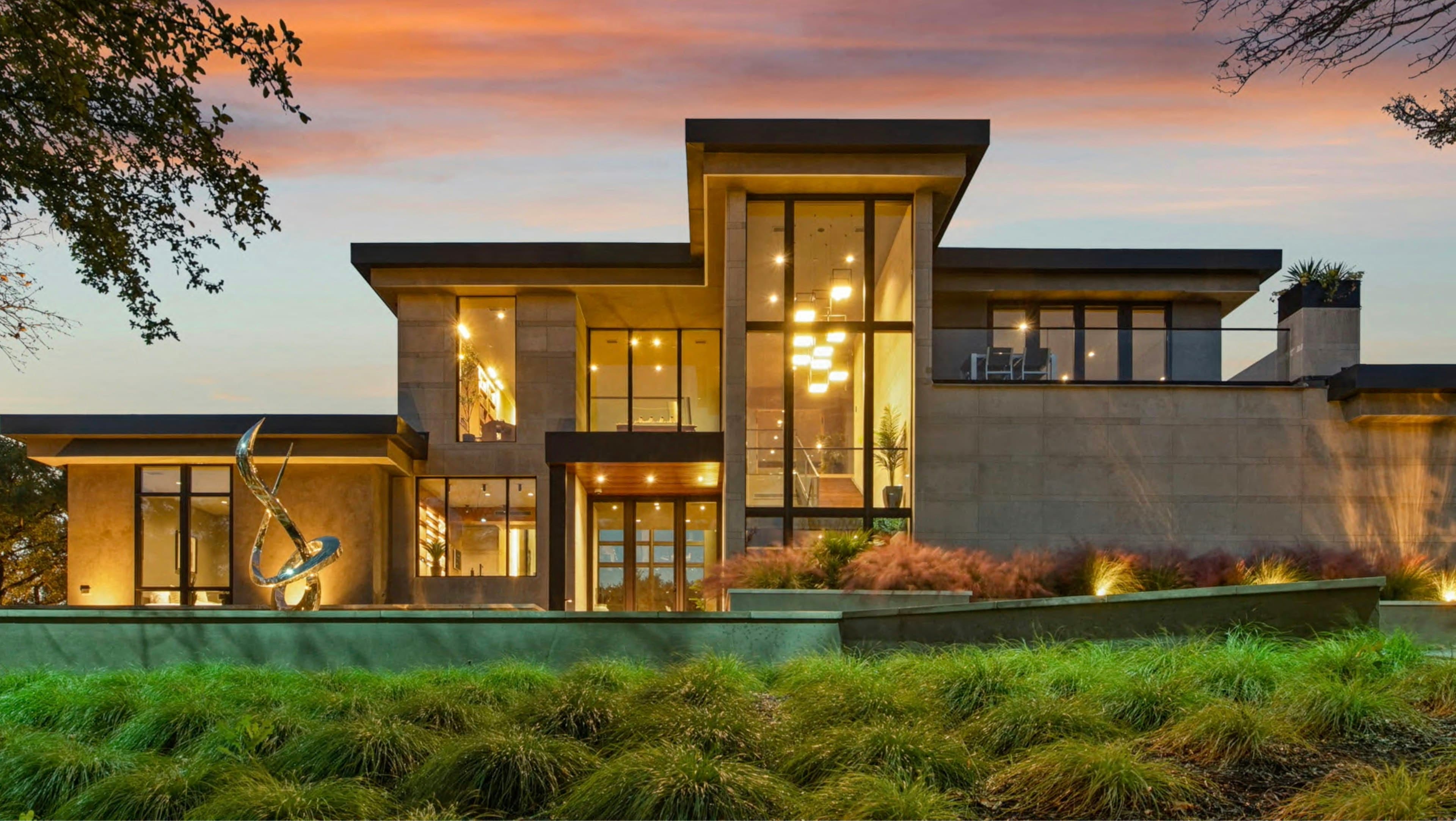 Premium contemporary residential property at dusk